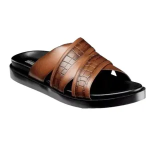 Stacy Adams Men's Mondo Open Toe Slide Sandals Brown Size 8