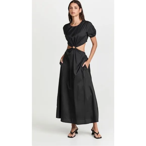 STAUD Calypso Midi Dress Black