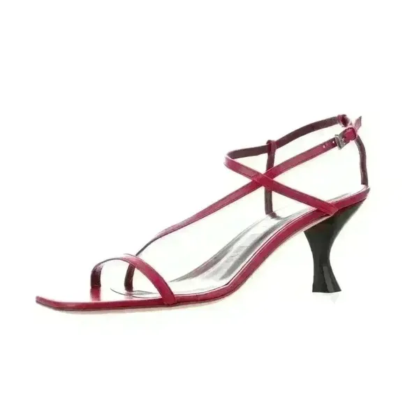 STAUD Kitten Heel Leather Sandals