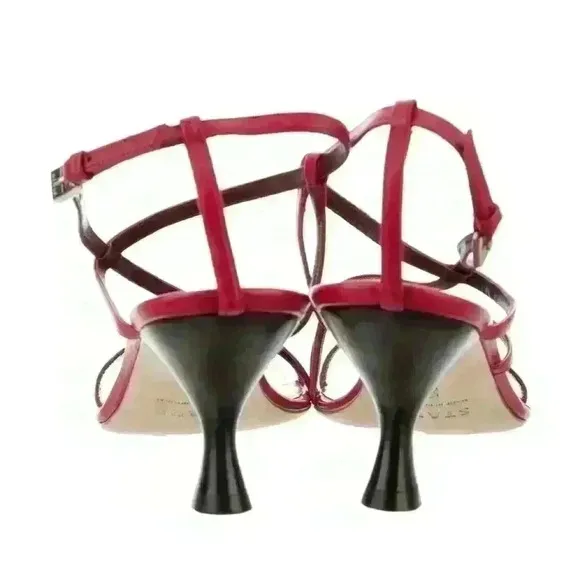 STAUD Kitten Heel Leather Sandals