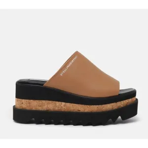 Stella McCartney Tan Leather Brandy Sneak- Elyse Platform Sandals