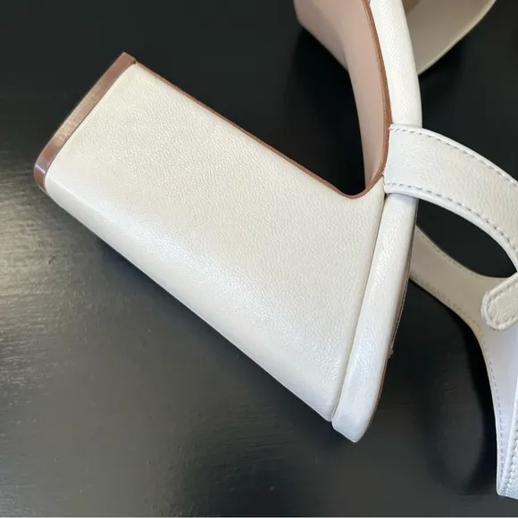 Steve Madden Amy Bone Leather Ankle Strap Platform Dress Sandals , Size 10