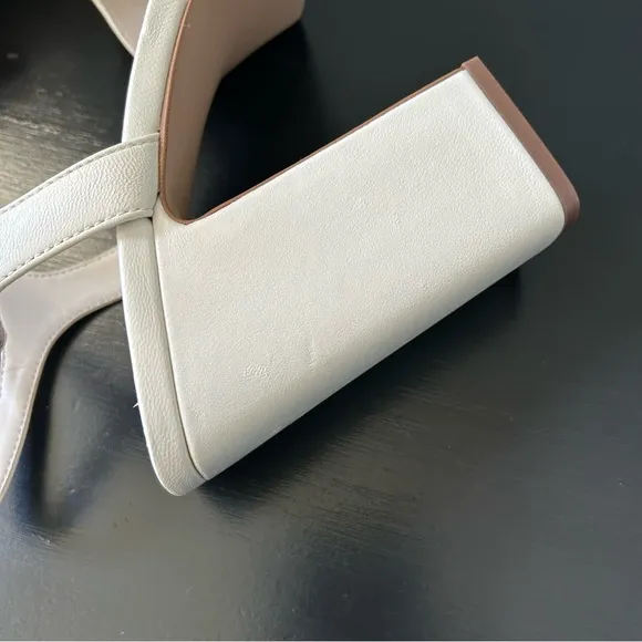 Steve Madden Amy Bone Leather Ankle Strap Platform Dress Sandals , Size 10