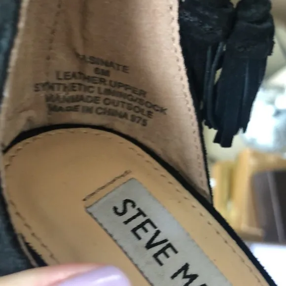 STEVE MADDEN Black Suede Fasinate Heels Sandals