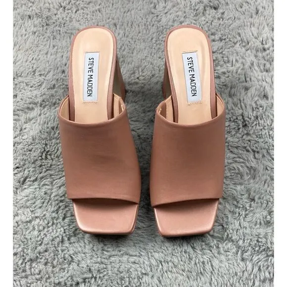 Steve Madden blush pink leather Dedicate platform sandals