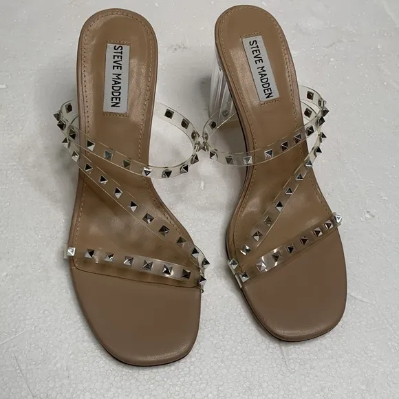 Steve Madden clear studs sandals size 8.5