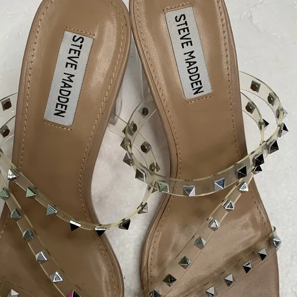 Steve Madden clear studs sandals size 8.5