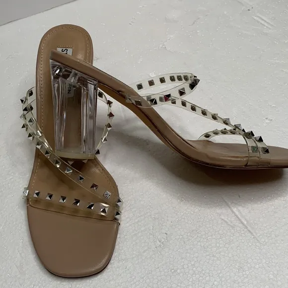 Steve Madden clear studs sandals size 8.5