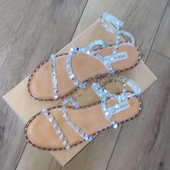 Steve Madden clear travel sandals