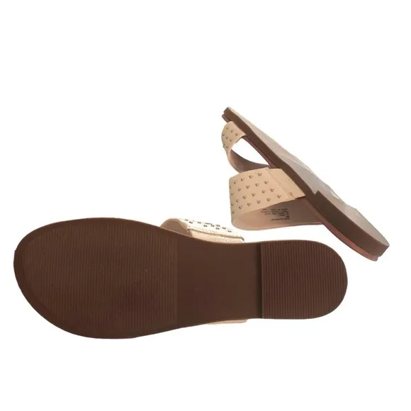 Steve Madden Dede White Sandals New in Box Flats Comfy Padded Slip On Heel Sz 8