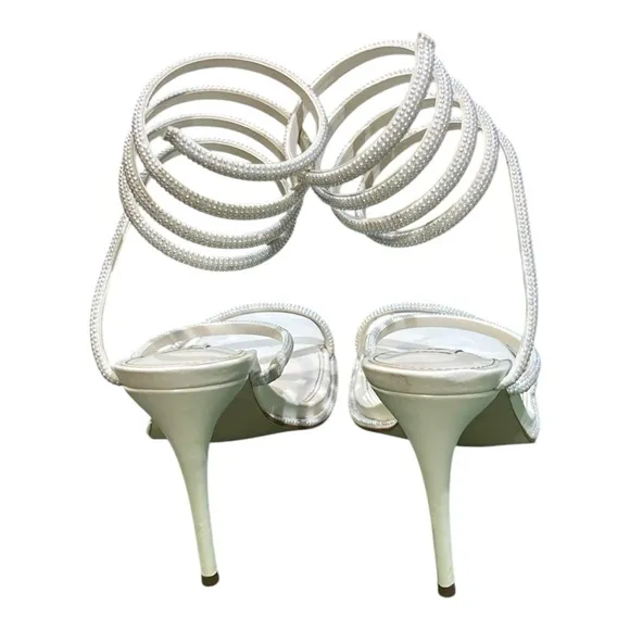 Steve Madden Exotica Women’s Pearl White Sandal Heels Size 7.5.