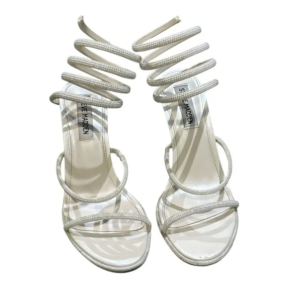 Steve Madden Exotica Women’s Pearl White Sandal Heels Size 7.5.