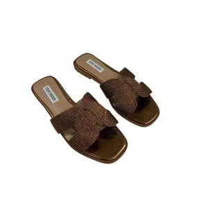 Steve Madden Hayden Sandals Bronze Braided Women's Size 8