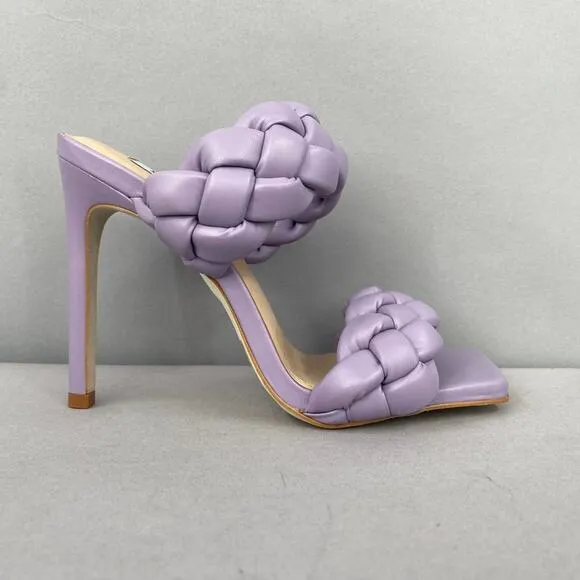 STEVE MADDEN Kenley Heels Lavender Purple Women's Size 7 Braided Sandals