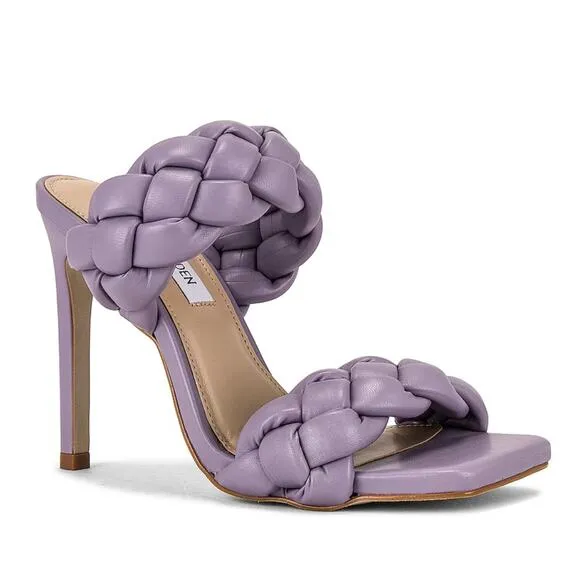 STEVE MADDEN Kenley Heels Lavender Purple Women's Size 7 Braided Sandals