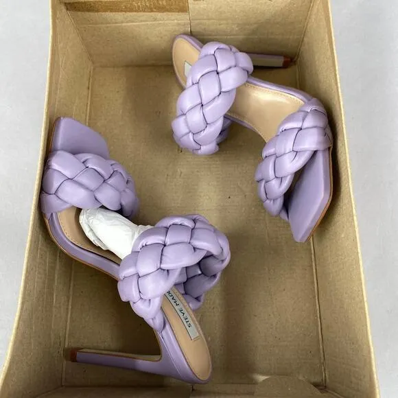 STEVE MADDEN Kenley Heels Lavender Purple Women's Size 7 Braided Sandals