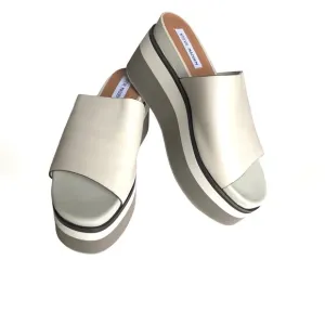 Steve Madden King Bone Leather Platform Sandals Slides Women’s Size 8 M