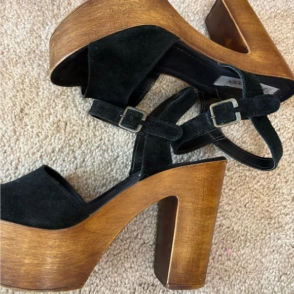 Steve Madden Lulla Platform Sandal in Black Suede Block Heel