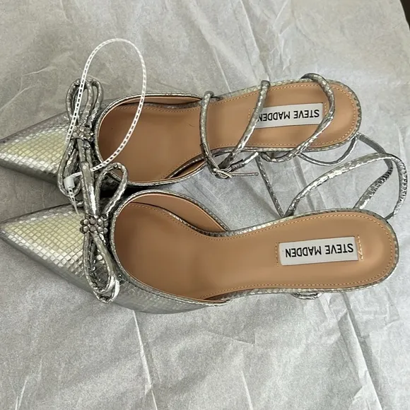Steve Madden Sherise Pump in Pewter Silver Lizard