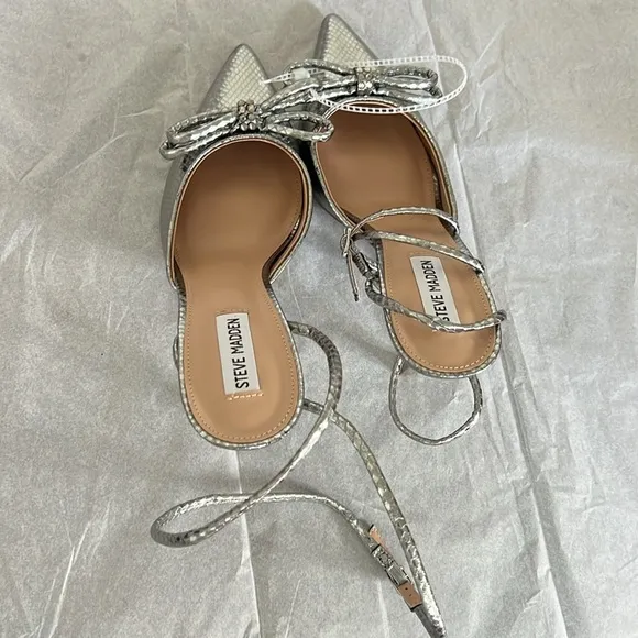 Steve Madden Sherise Pump in Pewter Silver Lizard