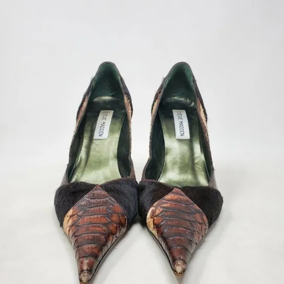 Steve Madden Spain Animal Patches Heels Size 7.