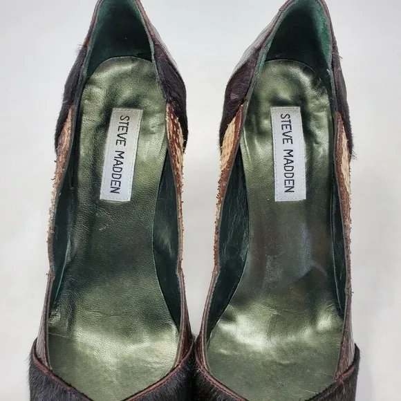 Steve Madden Spain Animal Patches Heels Size 7.