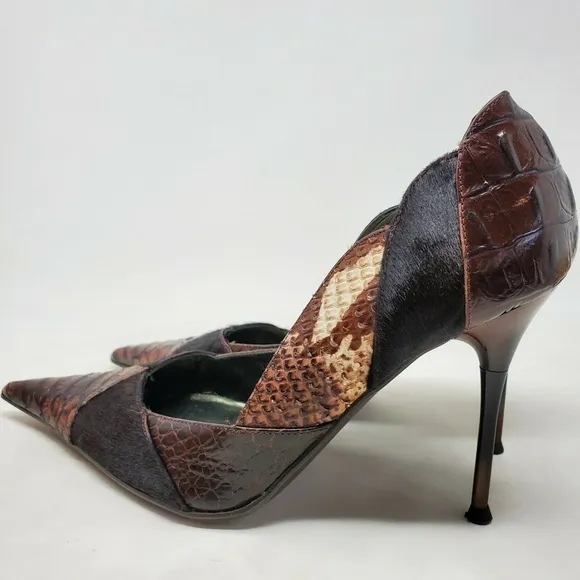 Steve Madden Spain Animal Patches Heels Size 7.