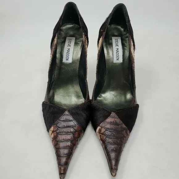 Steve Madden Spain Animal Patches Heels Size 7.