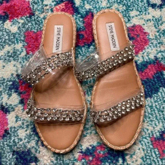 Steve Madden Vanyal Rhinestone Embellished Espadrille Sandals