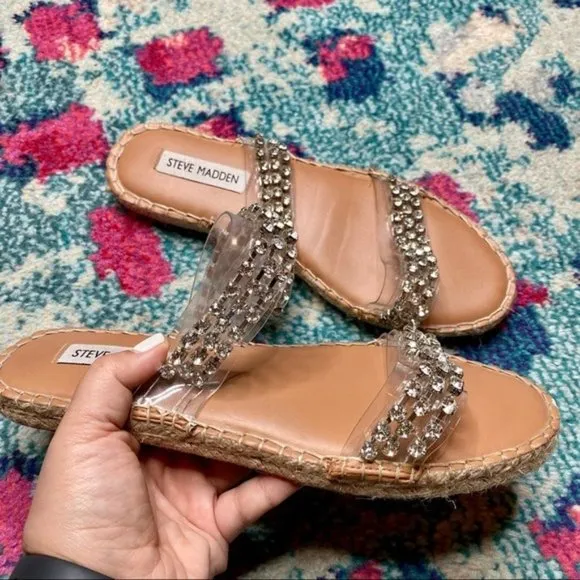 Steve Madden Vanyal Rhinestone Embellished Espadrille Sandals