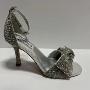 Steve Madden Women’s Realm Silver Heeled Sandals, Size 8.5 M