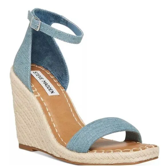 STEVE MADDEN Women's Submit Espadrille Wedge Sandals Nwot Size 9