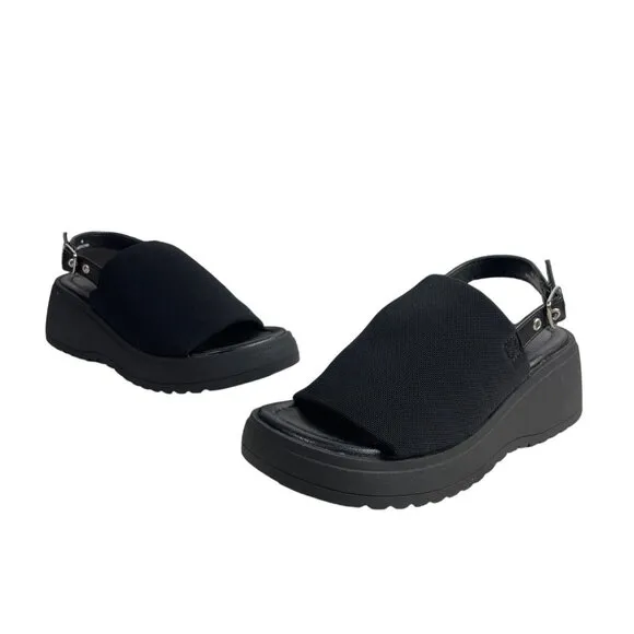 Steve Madden Youth Girl's Black Back Strap Js Linky Sandals Sz 1M - NWB