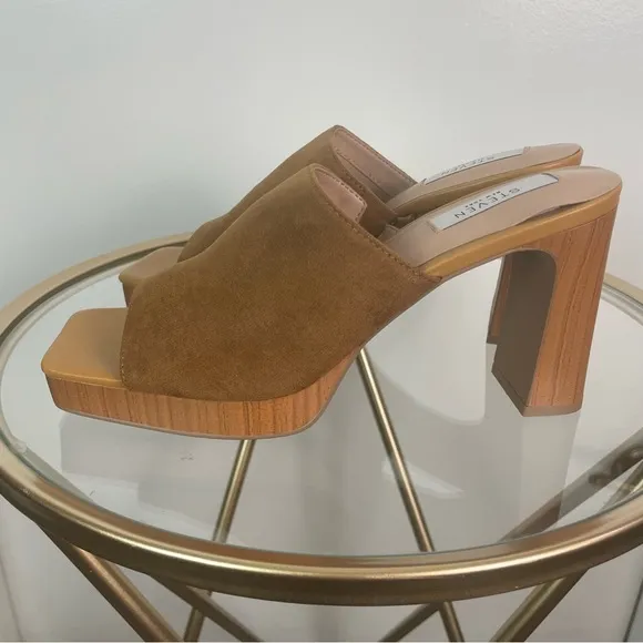 Steven New York Pamela High Heel Sandals 9 Sz Tan Color Weekend Vacation NWT