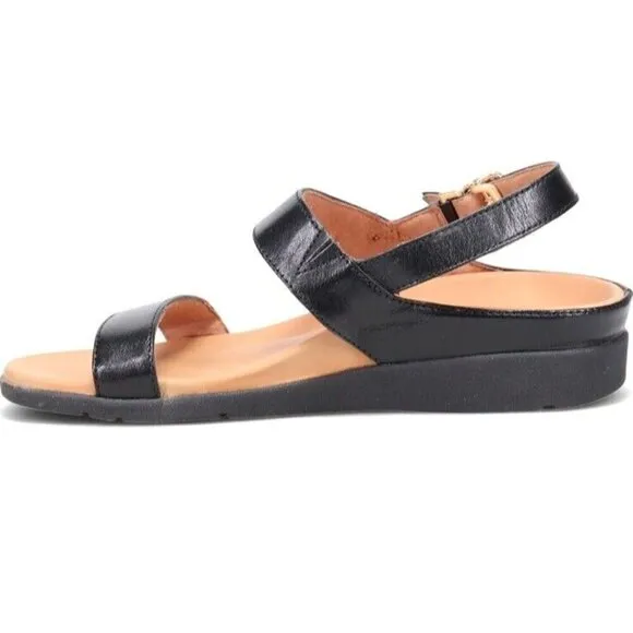 Strive Sandal Womens‎ 9.5-10 Black Leather Arch Support New