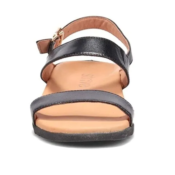 Strive Sandal Womens‎ 9.5-10 Black Leather Arch Support New