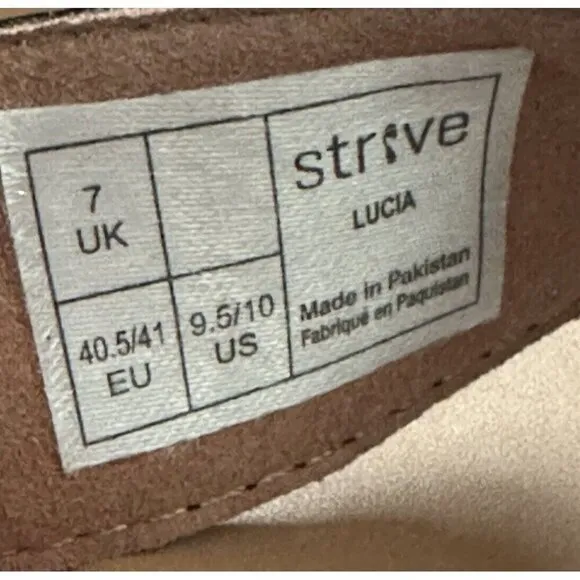 Strive Sandal Womens‎ 9.5-10 Black Leather Arch Support New