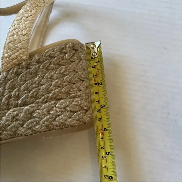 Stuart Weitzman 9B Playa Knot Espadrille Wedge Sandals Natural Spain/see Details