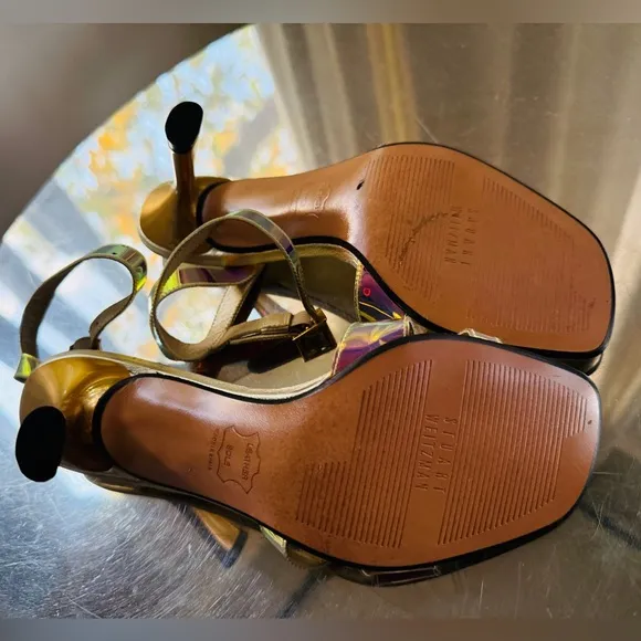 STUART WEITZMAN Amazing Vintage Holographic Sandals Heels