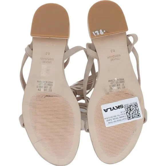 Stuart Weitzman Anita Gladiator Suede Sandals, Brown/Tan, Women's Size 6.5 B