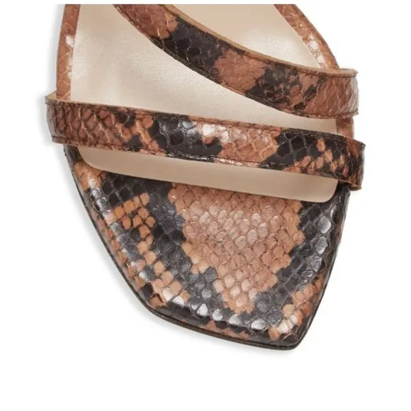 STUART WEITZMAN Beatrix 100 wrap high heel sandal luxury brown snakeskin sz8