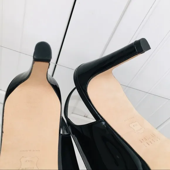 Stuart Weitzman Black Patent Leather Sandals
