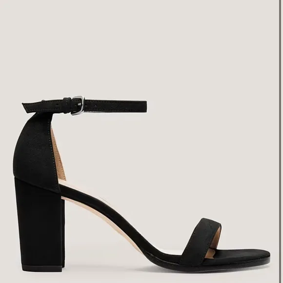 Stuart Weitzman Black Simple Sandals