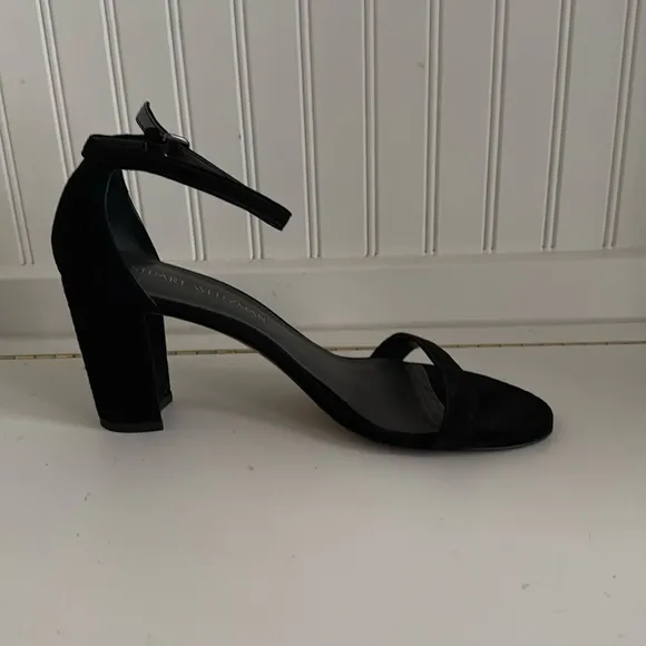 Stuart Weitzman Black Simple Sandals