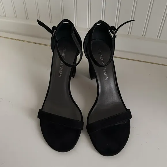Stuart Weitzman Black Simple Sandals