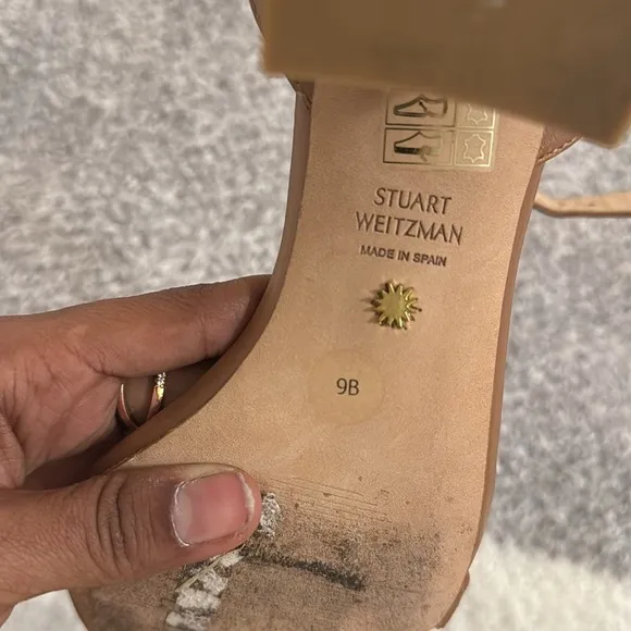 STUART WEITZMAN brown sandals heels size 9B nearly bare
