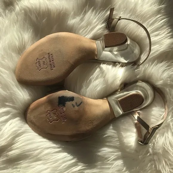 STUART Weitzman Cream Nude and Lucite Sandals