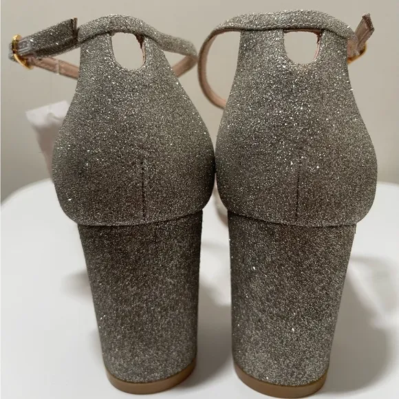 Stuart Weitzman - Embellished Glitter Block-Heel Sandals Women Size 4.5