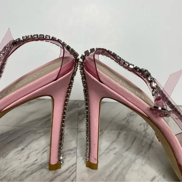 Stuart Weitzman Glam 100mm Pointy Toe Pink Heeled Sandal 8