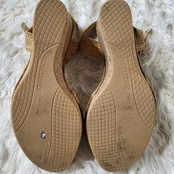 Stuart Weitzman Jezebel Size 8 Cork Wedge Sandals